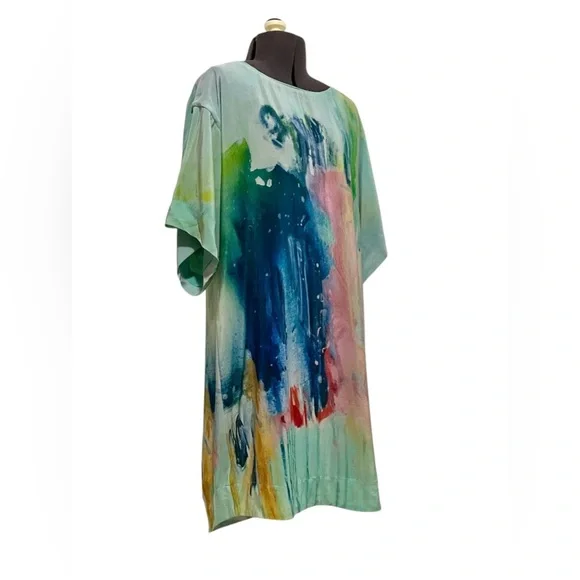 Anthropologie Maeve Painted 100% Silk Watercolor Tunic Dress Size XS - Picture 11 of 14
